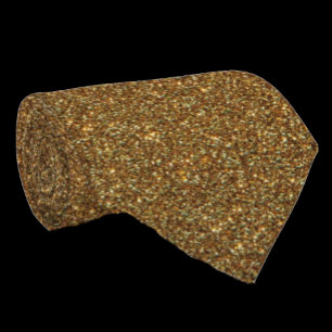Cravate Tie en faux soie à paillettes dorées