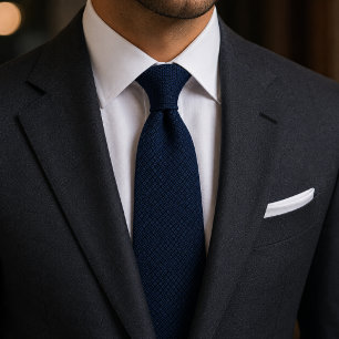 Cravate Tie en jacquard diamant Navy Luxe
