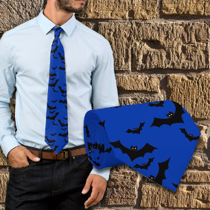 Cravate Tie fantaisie bleu nuit de nuit de vol de chauves-