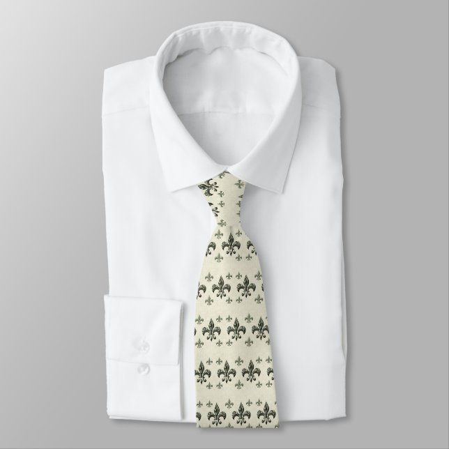 Cravate Tie Fleur-De-Lis Original Moss (Attaché)