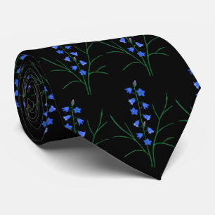 Cravate Tie noir aux jacinthes des bois