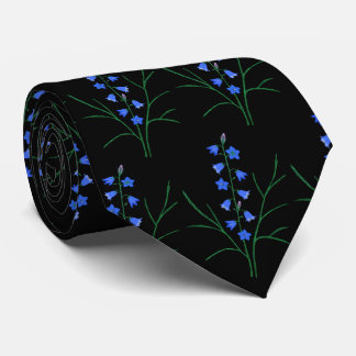 Cravate Tie noir aux jacinthes des bois