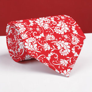 Cravate Tie personnalisé à motif floral rouge