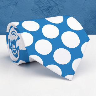 Cravate Tie personnalisé à pois géants bleus