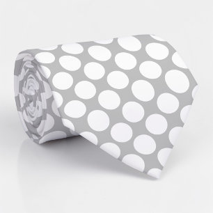 Cravate Tie personnalisé à pois géants Gris Gris