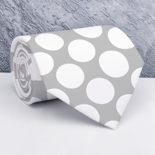 Cravate Tie personnalisé à pois géants Gris Gris