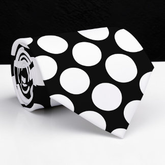 Cravate Tie personnalisé à pois géants noirs