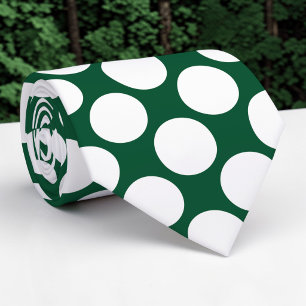 Cravate Tie personnalisé à pois géants vert foncé