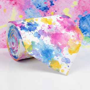 Cravate Tie personnalisé aquarelle