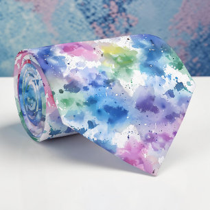 Cravate Tie personnalisé aquarelle