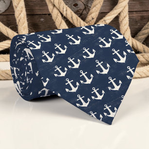 Cravate Tie personnalisé avec ancres nautiques