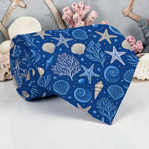 Cravate Tie personnalisé Coquillages marins