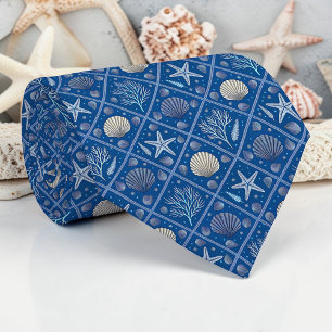 Cravate Tie personnalisé Coquillages Marins