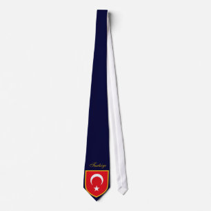 Cravate Tie personnalisé Drapeau Turc Nom personnalisé Cra