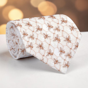 Cravate Tie personnalisé motif insecte abeille