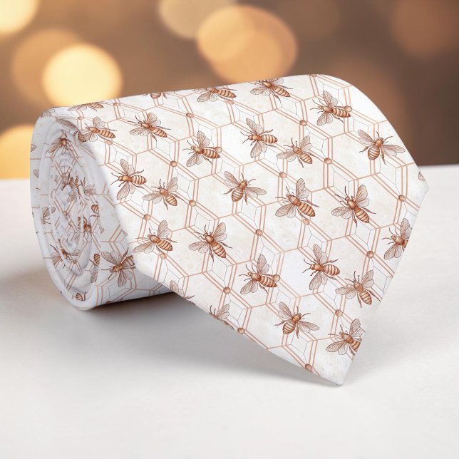 Cravate Tie personnalisé motif insecte abeille (Créateur téléchargé)