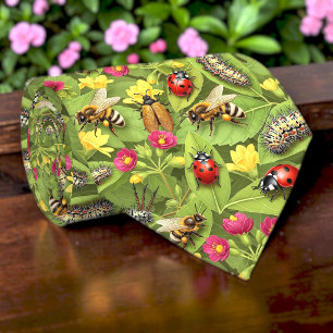 Cravate Tie personnalisé motif insectes et bugs