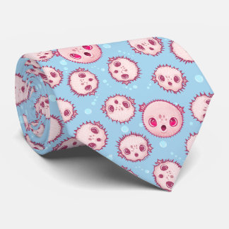 Cravate Tie Poisson-globe et Bulles Cou