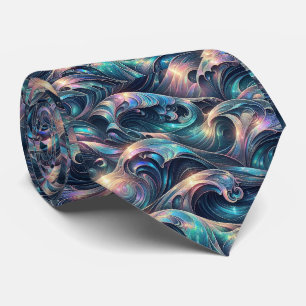 Cravate Tie pour amoureux de la plage Motif de vagues oc