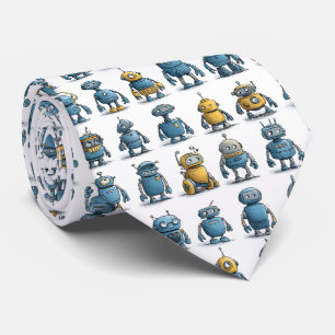 Cravate Tie pour homme Retro Robot