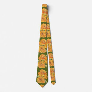 Cravate Tie pour homme - Roses Tangerine