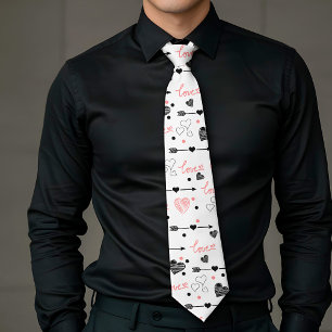 Cravate Tie romantique pour la Saint-Valentin avec dessin