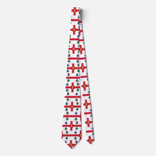 Cravate Tie with Flag of Montreal, Canada (Devant)