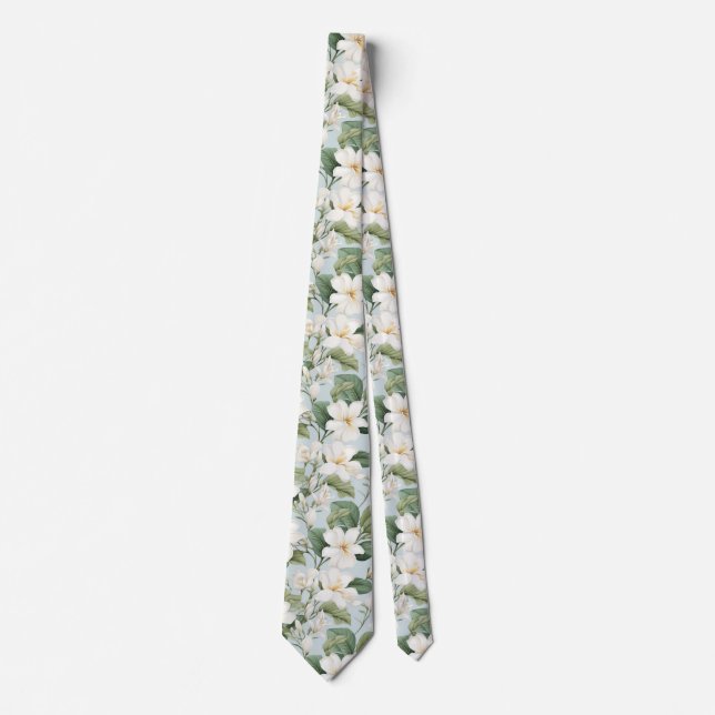 Cravate Tied floral Plumeria (Devant)