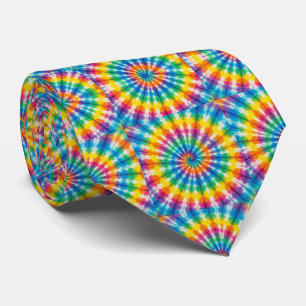 Cravate Tiedye Psychédélique Arc-en-Ciel Col