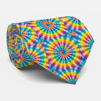 Cravate Tiedye Psychédélique Arc-en-Ciel Col