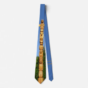 Cravate Ties de mât totem de l'art des Premières Nations