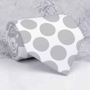 Cravate Ties personnalisée avec pois gris clair sur fond b