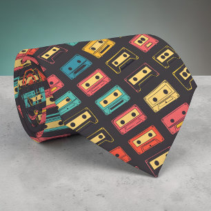 Cravate Ties personnalisées Culture Pop Cassette Audio Rét