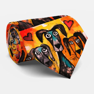 Cravate Ties pour hommes de créateurs Cœurs rouges de chie