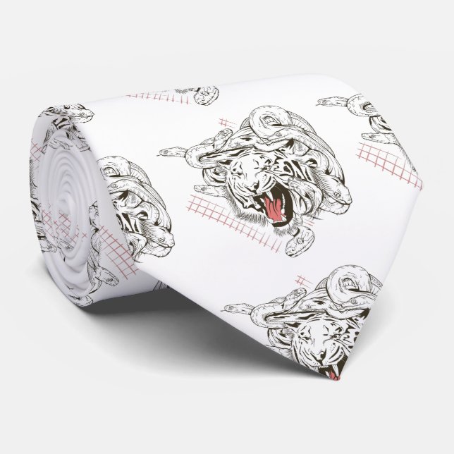 Cravate Tiger face Medusa (Roulé)