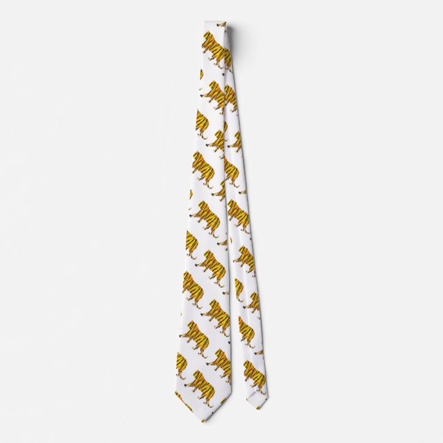 Cravate Tiger noir et orange (Devant)