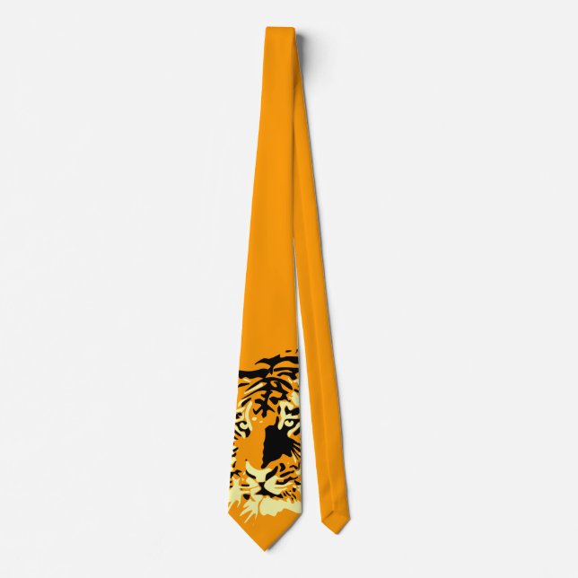 Cravate Tigre de tigre de tigre (orange !) (Devant)