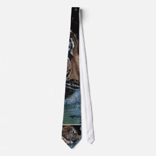 Cravate Tigre d'Imaginaire et lune