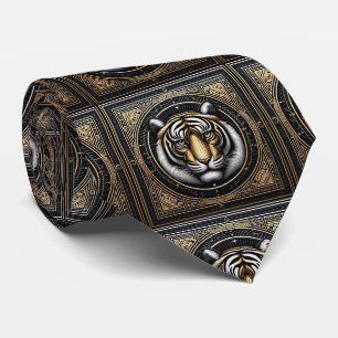 Cravate Tigre Féroce Mode Masculine pour Hommes