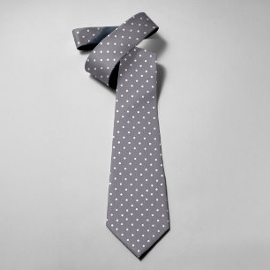 Cravate Tissu à pois sur fond gris pour garçons d'honneur