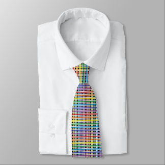 Cravate Tissu arc-en-ciel blanc