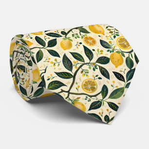 Cravate Tissu Motif Citron pour Homme