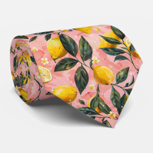 Cravate Tissu Motif Citron pour Homme