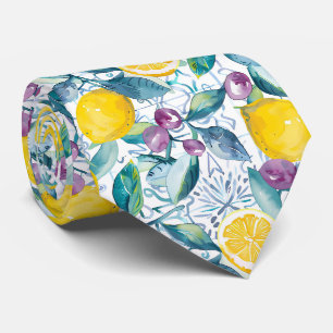 Cravate Tissu Motif Citron pour Homme