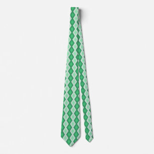 Cravate Tons de motif diamant vert