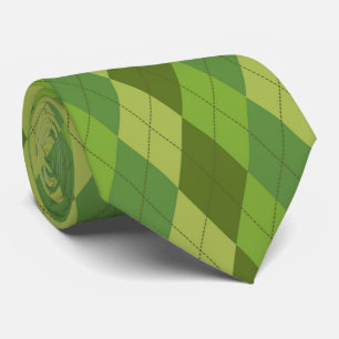 Cravate Tons verts Harlequin motif géométrique