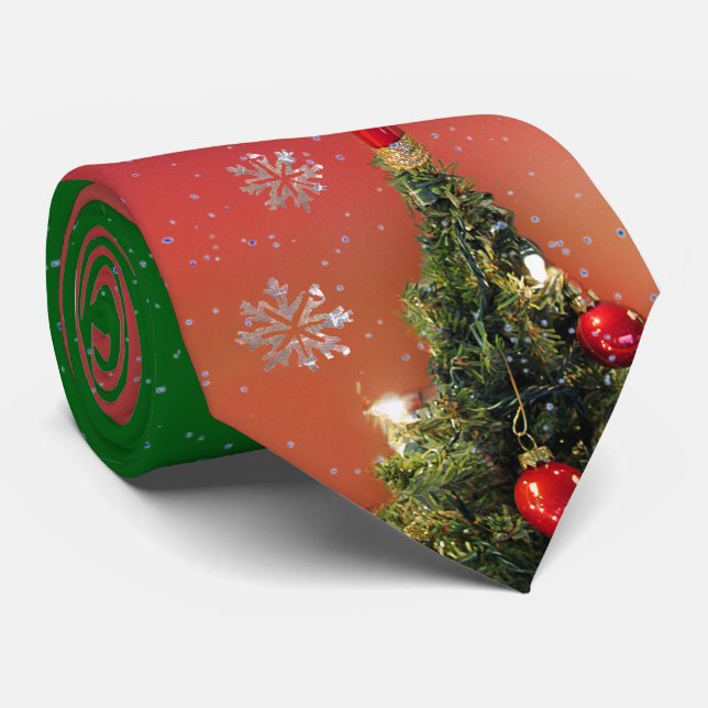 Cravate Topp Arbre de Noël - Rouge (Roulé)