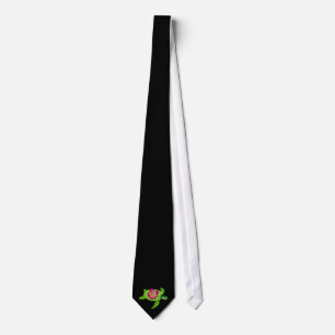 Cravate Tortue verte-jolie fleur-36