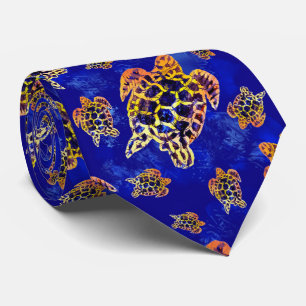 Cravate Tortues marines Batik Art Africain