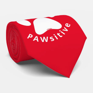 Cravate TOUJOURS RESTER PAWSITIVE drôle de patte chien ins